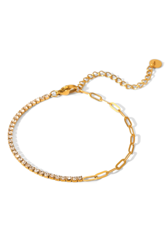 Bracelet doré à maillons en acier inoxydable