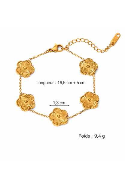 Bracelet en Acier Inoxydable Floral