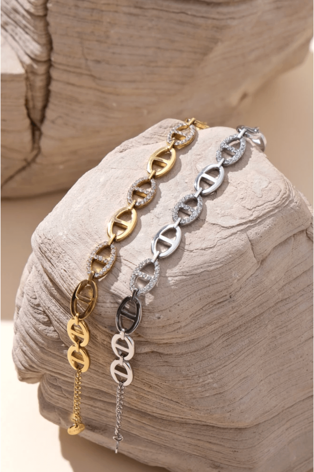 Bracelet en Acier Inoxydable Maillons Ovales