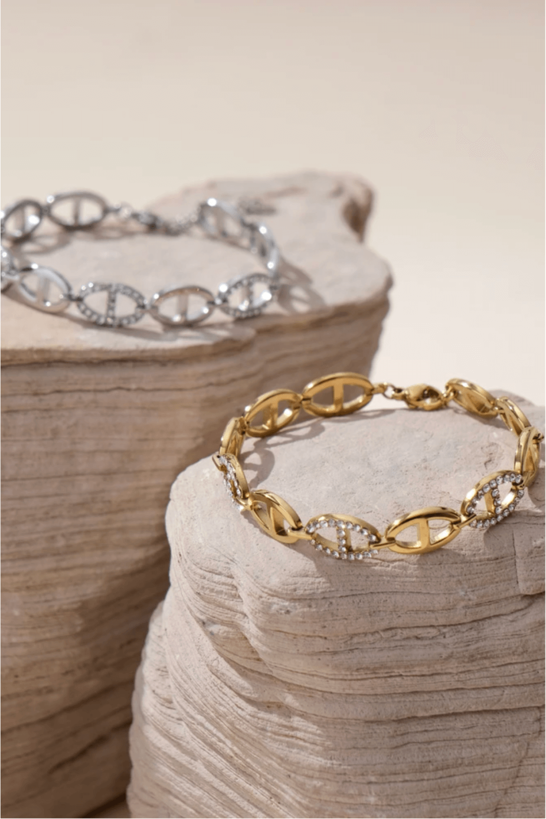 Bracelet en Acier Inoxydable Maillons Ovales