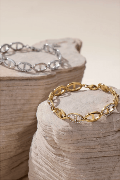 Bracelet en Acier Inoxydable Maillons Ovales