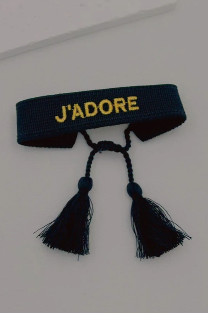 Bracelet en tissu “J’ADORE”