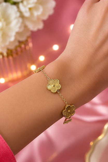 Bracelet en Acier Inoxydable Floral