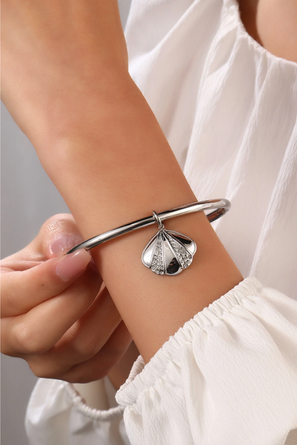 Bracelet coquillage en acier inoxydable femme