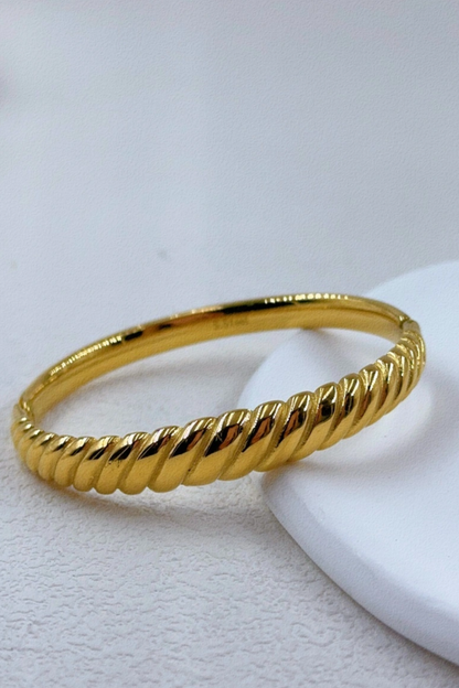 Bracelet jonc doré en acier inoxydable