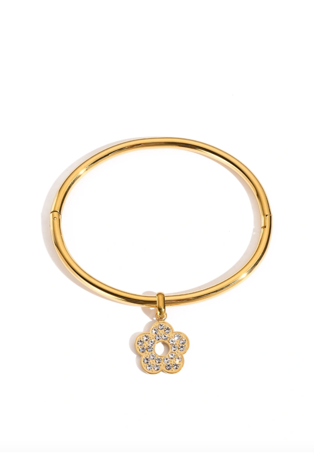 Bracelet jonc élégant en acier inoxydable doré