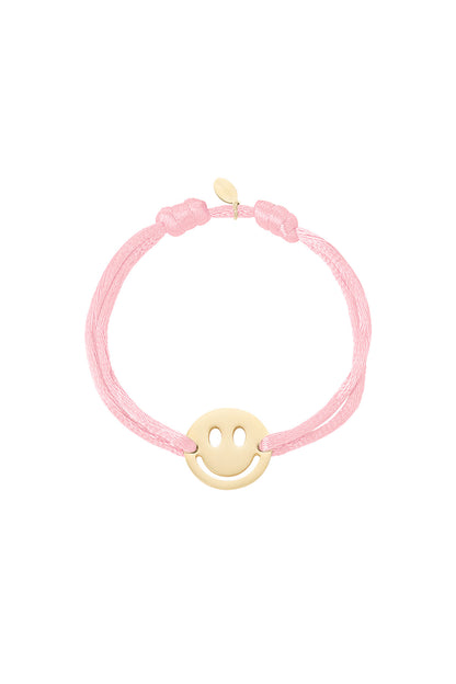 Bracelet smiley en satin réglable