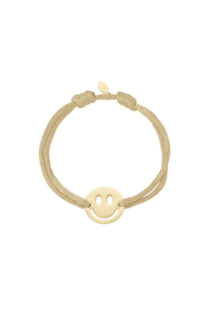 Bracelet smiley en satin réglable