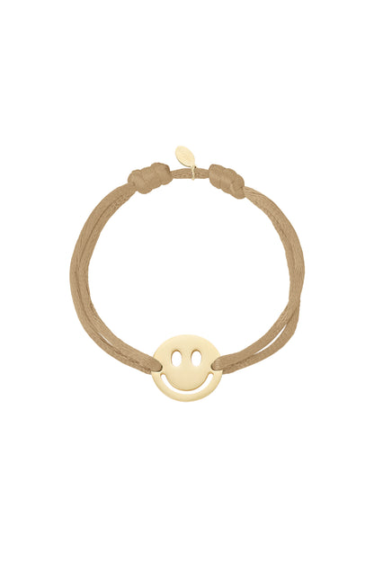 Bracelet smiley en satin réglable