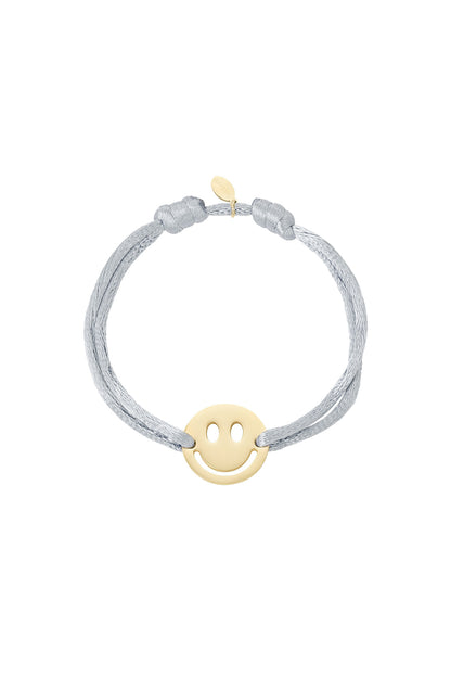 Bracelet smiley en satin réglable