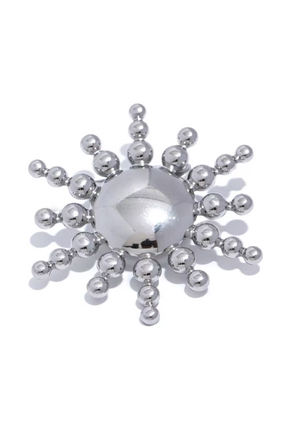 Broche Solaire Dorée en Acier Inoxydable – Bijou Étanche et Antirouille pour Accessoiriser vos Tenues