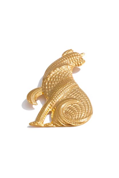 Broche léopard doré