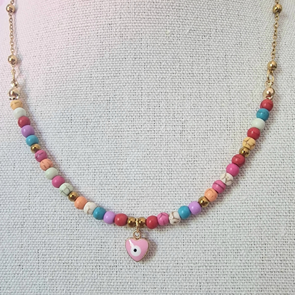 collier oeil grec en Acier inoxydable