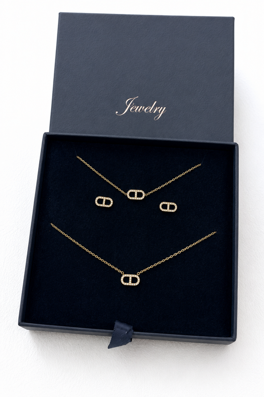 Coffret Bijoux Dorés en Acier Inoxydable Femme