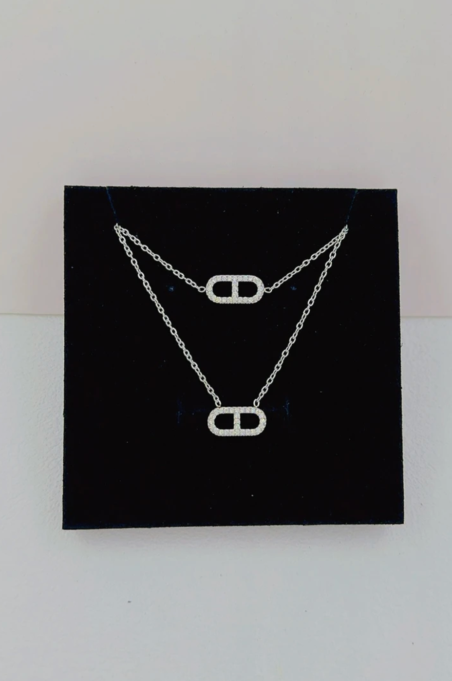 Coffret bijoux en acier inoxydable – Collier et bracelet ovales