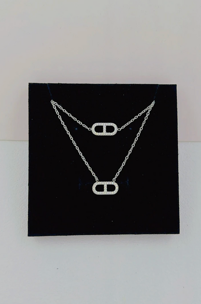 Coffret bijoux en acier inoxydable – Collier et bracelet ovales
