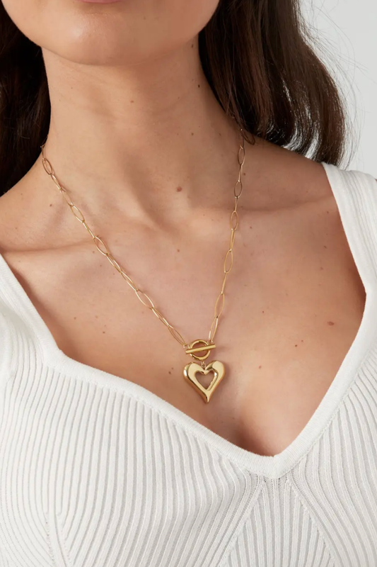 Collier Cœur Épure doré
