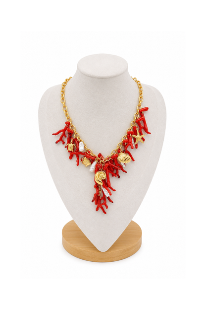 Collier Corail Doré en Acier Inoxydable