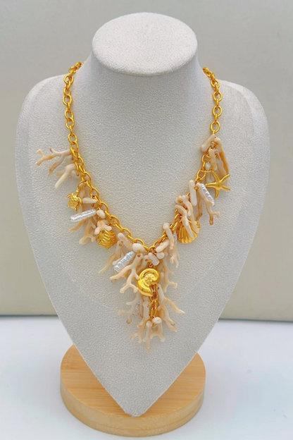 Collier Corail Doré en Acier Inoxydable