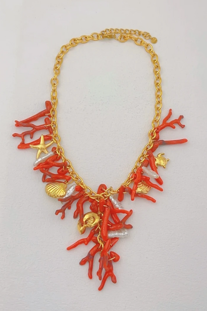 Collier Corail Doré en Acier Inoxydable
