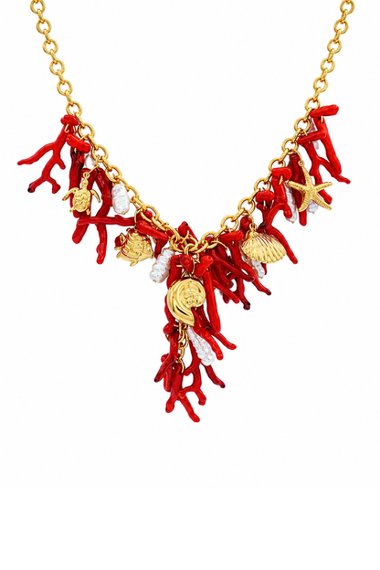 Collier Corail Doré en Acier Inoxydable