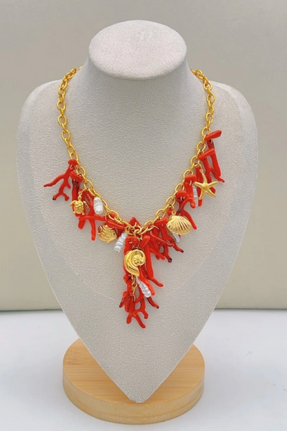 Collier Corail Doré en Acier Inoxydable