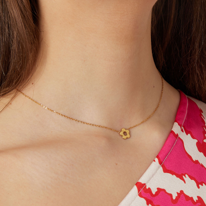 Collier Fleurs Acier Inoxydable