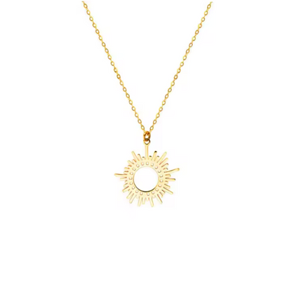 Collier Pendentif Soleil pour Femme en Acier Inoxydable
