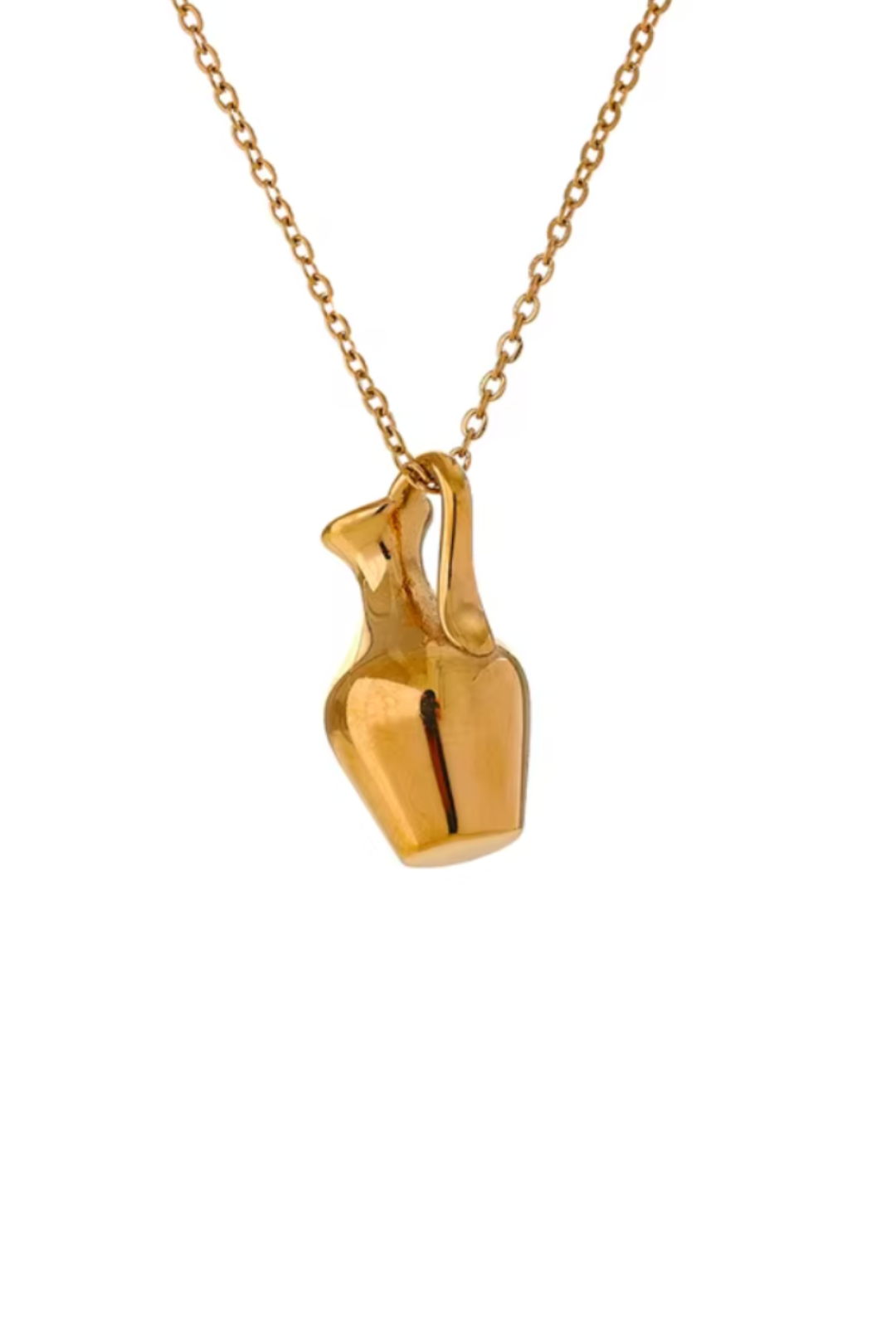Collier Pendentif Vase Doré en Acier Inoxydable