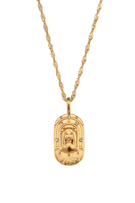Collier Signe Vierge en Acier Inoxydable