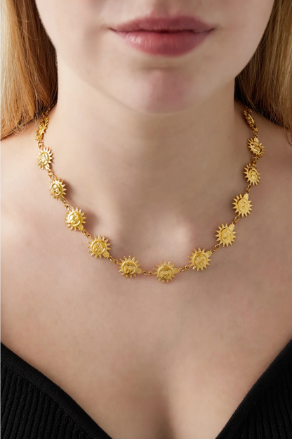 Collier Soleil Doré Femme – Collier Multi Soleils Acier Inoxydable