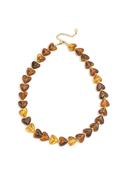 collier cœurs acrylique élégant