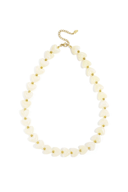 collier cœurs acrylique court femme