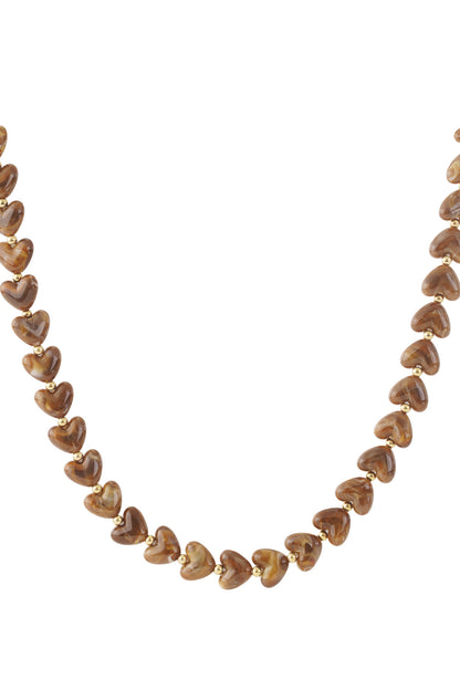 collier cœurs acrylique hypoallergénique