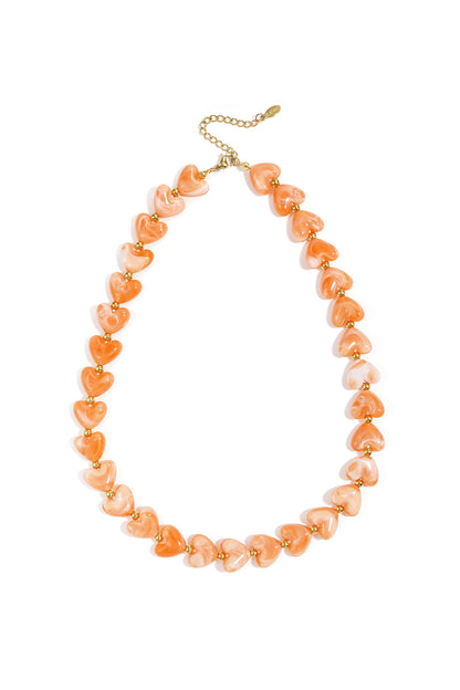 collier cœurs acrylique bijou féminin