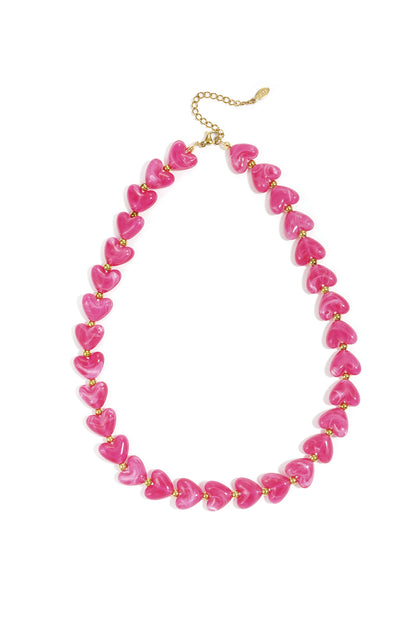collier cœurs acier inoxydable chic