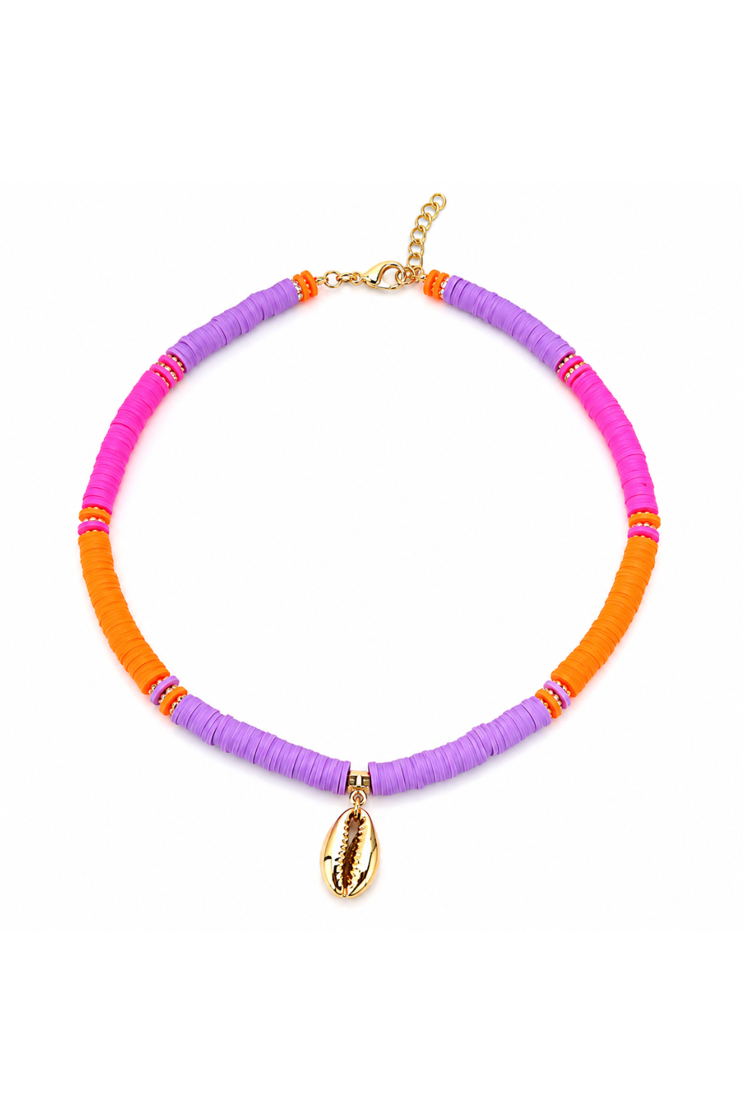 Collier coloré avec pendentif coquillage