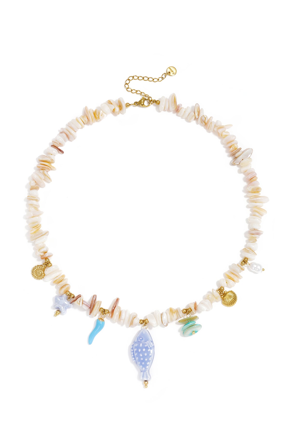 Collier de perles de pierre, motif poisson, vacances, plage, collection romantique, bijoux pour femmes