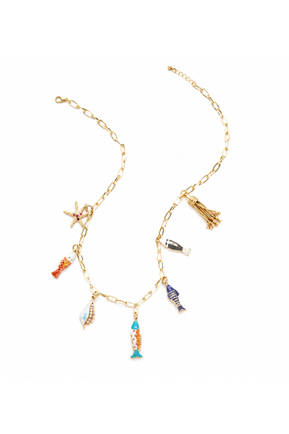 Collier à charms poissons