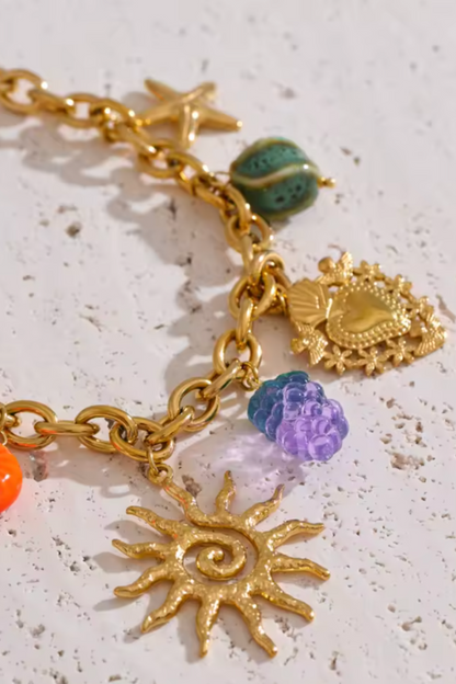 Collier en acier inoxydable à charms