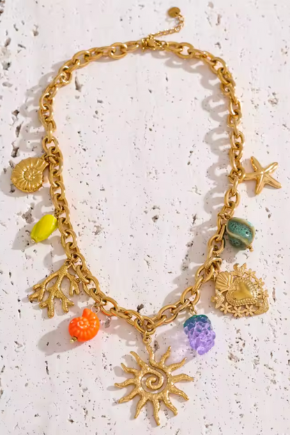 Collier en acier inoxydable à charms