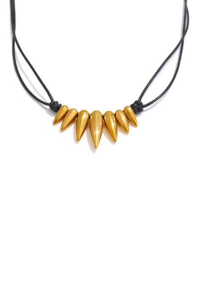 Collier goutte doré en acier inoxydable