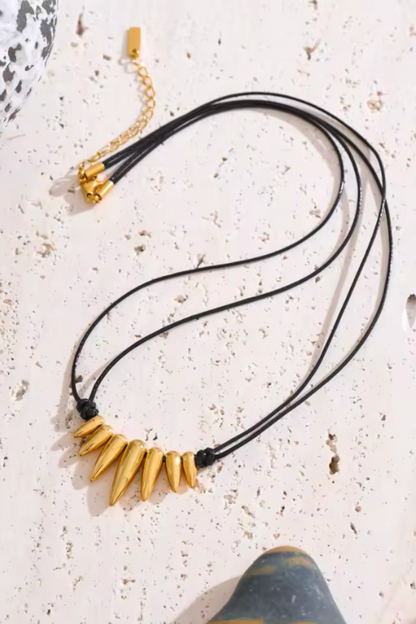 Collier goutte doré en acier inoxydable