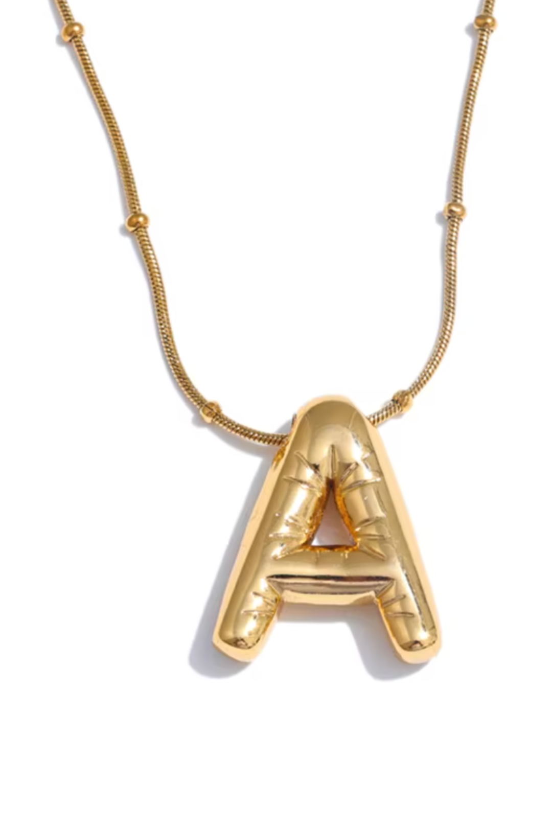 pendentif lettre en acier inoxydable