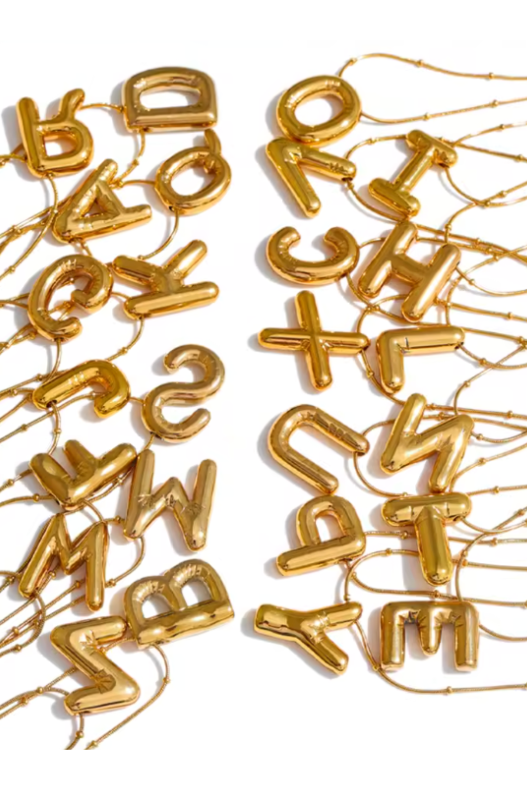 collier initiale dorée acier inoxydable femme