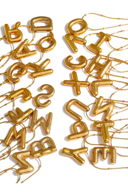 collier initiale dorée acier inoxydable femme