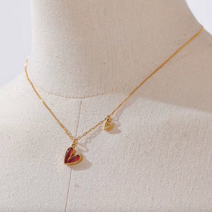 Collier pendentif cœur en acier inoxydable