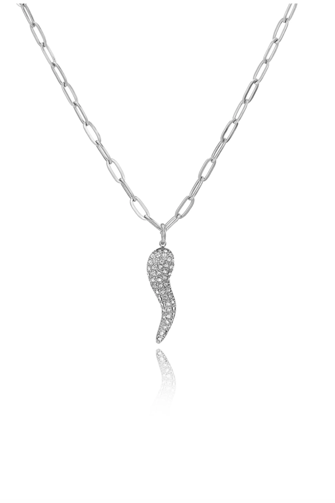 Collier piment acier inoxydable avec strass
