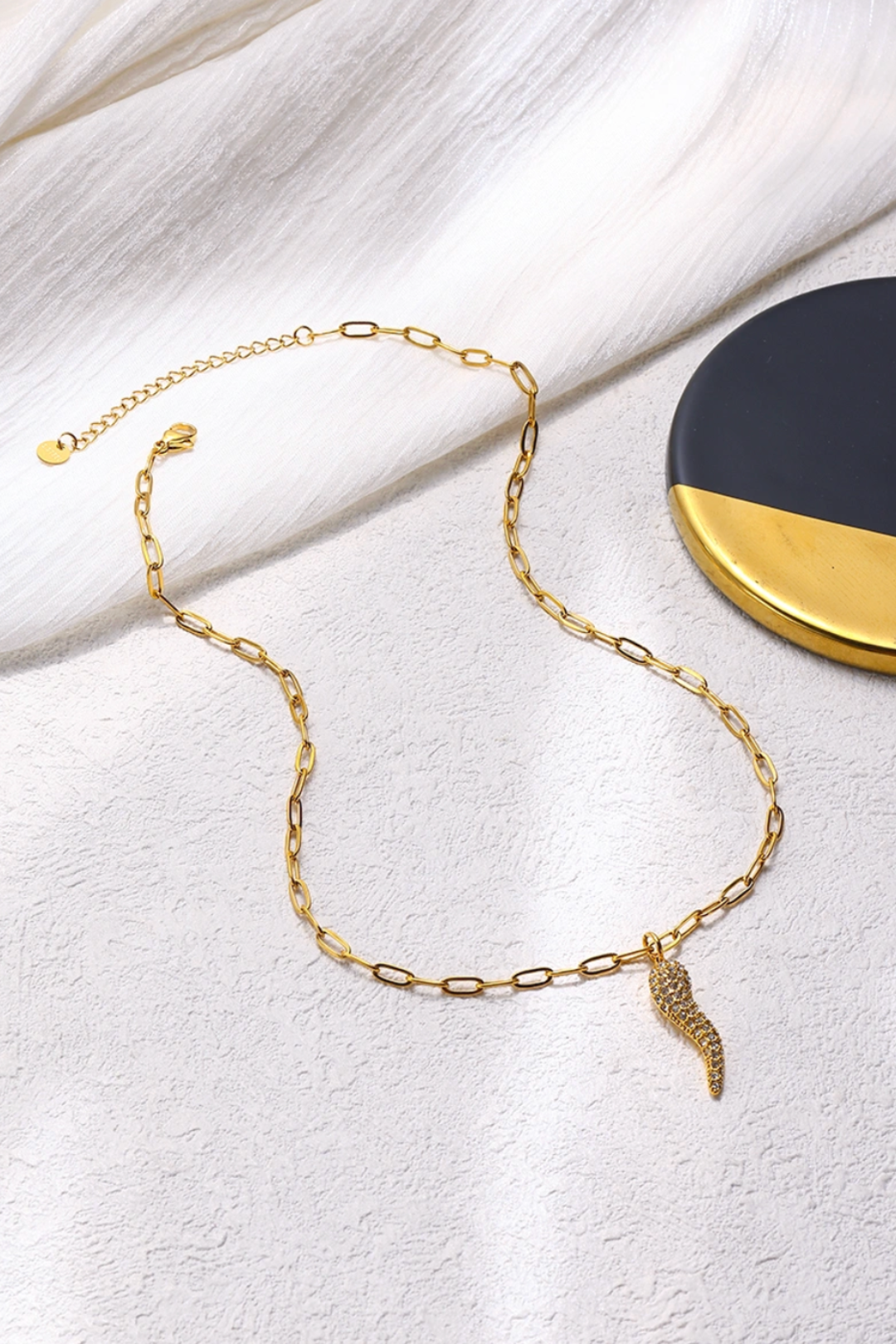 Collier piment acier inoxydable chaîne ajustable