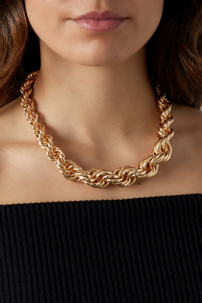 Collier twist torsadé doré